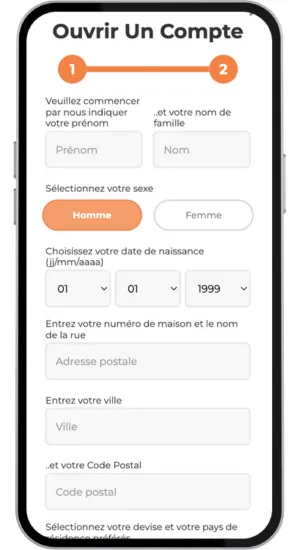 Remplir le formulaire avec vos données personnelles